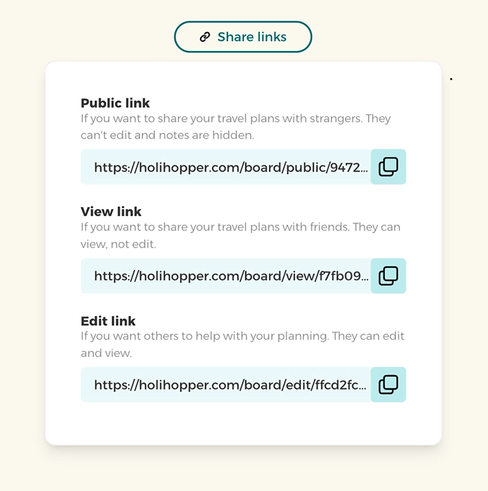 Kanban travel board